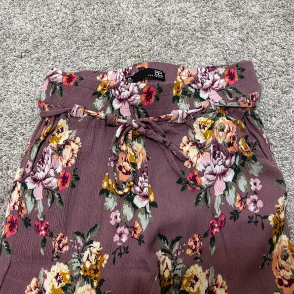 BNWOT Women's Dark Mauve Floral Thin Linen Lightweight Lounge Pants Size M - Picture 2 of 5